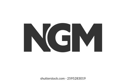 NGM logo design template with strong and modern bold text. Initial based vector logotype featuring simple and minimal typography. Trendy company identity ideal for businesses brand presence.