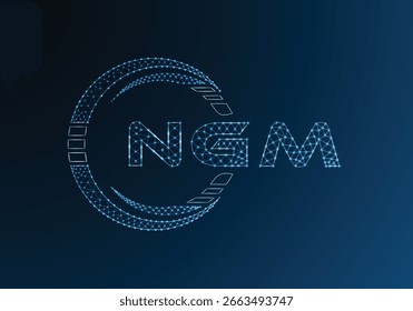 Projeto de vetor de logotipo de letra baixa NGM. Design de logotipo NGM poli inferior. Logotipo poli baixo.