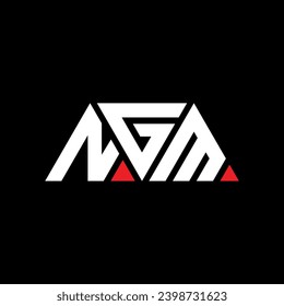 NGM triangle letter logo design with triangle shape. NGM triangle logo design monogram. NGM triangle vector logo template with red color. NGM triangular logo Simple, Elegant, and Luxurious design.