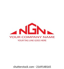 Diseño creativo del logotipo de la letra NGN con gráfico vectorial