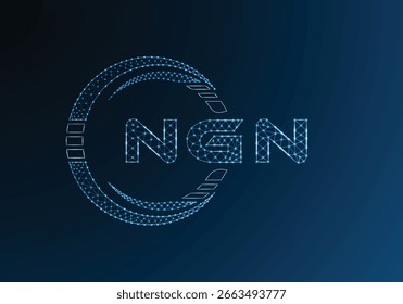 NGN low poly letter logo vector design. NGN lower poly logo design. Low poly logo.