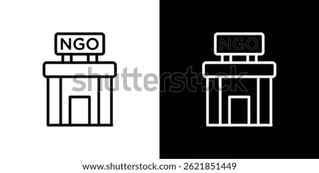 NGO Building icon concept stroke on white background