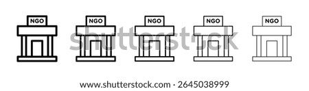 NGO Building icon filled flat sign concept for web design.