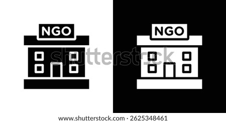 NGO Building icon simple line vector. Symbol, logo.