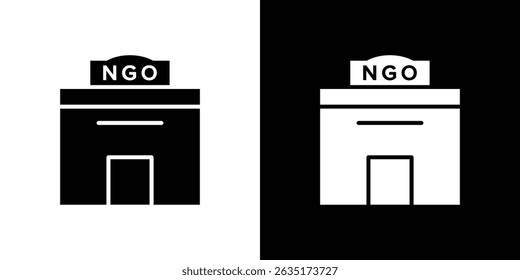 NGO Building icon in solid flat trendy design style.