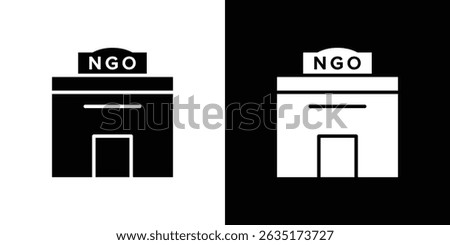 NGO Building icon in solid flat trendy design style.