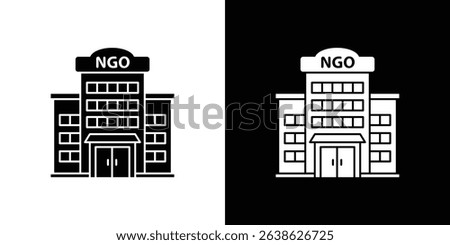 NGO Building icon Vector in flat style. Collection silhouettes