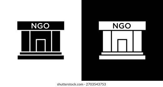 Icono del edificio de la ONG. Ilustración vectorial. Diseño plano.