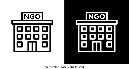 Conjunto de Ilustración vectorial de iconos de línea de construcción de ONG.