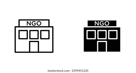NGO Buildingicons for ui. vector illustration