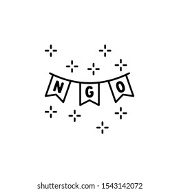 NGO flags icon. Element of no government organisation icon