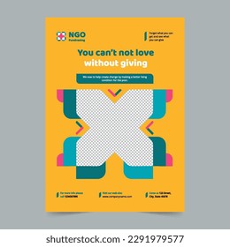 NGO Flyer Template. A clean, modern, and high-quality design of Flyer vector design. Editable and customize template flyer