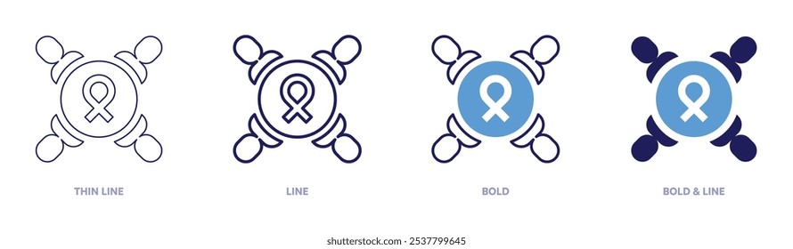 Ngo icon in 4 different styles. Thin Line, Line, Bold, and Bold Line. Duotone style. Editable stroke.