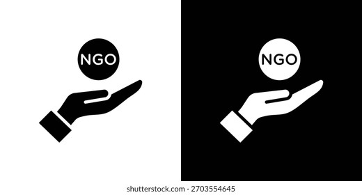 Doodle de ilustración de icono de ONG. Conjunto de Vector de ilustración plana