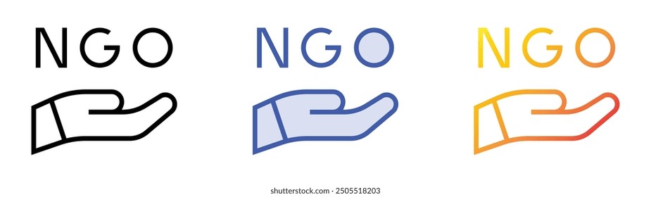 ngo icon. Linear, Blue Fill and Gradient Style Design Isolated On White Background