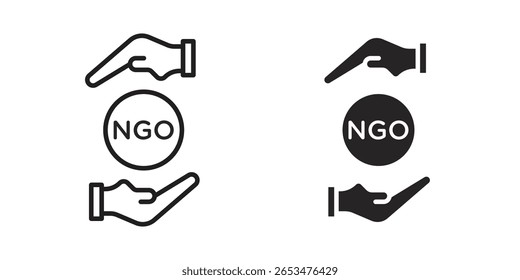 NGO icon, outline vector sign, linear and solid style pictogram isolated on white.