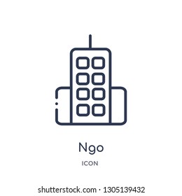 ngo icon from political outline collection. Thin line ngo icon isolated on white background.