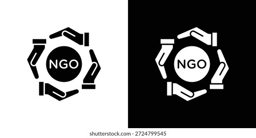 NGO Symbol Silhouette Vektor flache Illustration Design Pack.