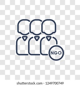 Ngo icon. Trendy linear Ngo logo concept on transparent background from Political collection