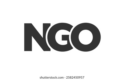 NGO logo design template with strong and modern bold text. Initial based vector logotype featuring simple and minimal typography. Trendy company identity ideal for businesses brand presence.