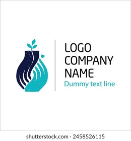 ngo logo, Hands with flower pot logo, logo illustration.
