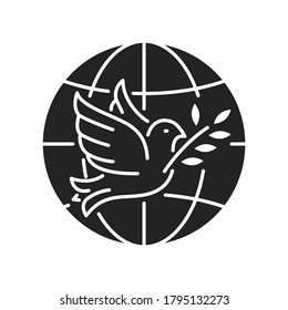 NGO (non Governmental Organization) Black Glyph Icon. Non Profit Community. International Volunteer. Pictogram For Web Page, Mobile App, Promo.