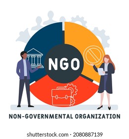 NGO - Non-Governmental Organization acronym. business concept background.  vector illustration concept with keywords and icons. lettering illustration with icons for web banner, flyer - Shutterstock ID 2080887139