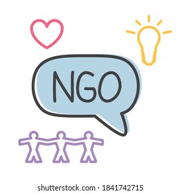 Ngo Nongovernmental Organization Acronym Vector Illustration Stock ...