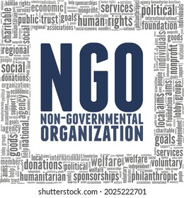 Ngo Nongovernmental Organization Vector Illustration Word Stock Vector ...