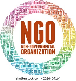 Ngo Nongovernmental Organization Vector Illustration Word Stock Vector ...