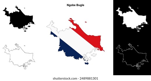 Ngobe Bugle province outline map set