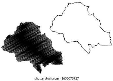 Ngounie Province (Subdivisions of Gabon, Gabonese Republic) map vector illustration, scribble sketch Ngounie map