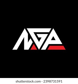 NGP triangle letter logo design with triangle shape. NGP triangle logo design monogram. NGP triangle vector logo template with red color. NGP triangular logo Simple, Elegant, and Luxurious design.