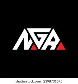 NGR triangle letter logo design with triangle shape. NGR triangle logo design monogram. NGR triangle vector logo template with red color. NGR triangular logo Simple, Elegant, and Luxurious design.