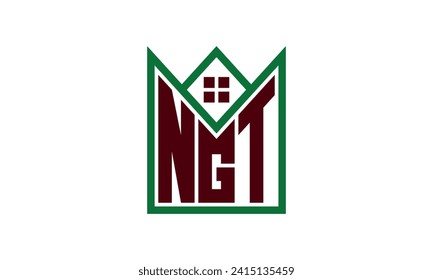 NGT initial letter real estate builders logo design vector. construction ,housing, home marker, property, building, apartment, flat, compartment, business, corporate, house rent, rental, commercial 