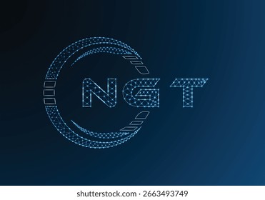 Diseño de Vector de logotipo de letra poli baja NGT. Diseño de logotipo de poliéster inferior NGT. Logotipo de poliéster bajo.