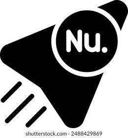 Ngultrum glyph icon illustration vector