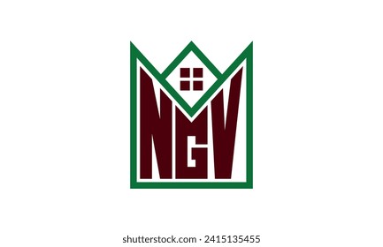 NGV initial letter real estate builders logo design vector. construction ,housing, home marker, property, building, apartment, flat, compartment, business, corporate, house rent, rental, commercial 