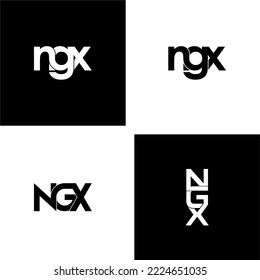 ngx lettering initial monogram logo design set