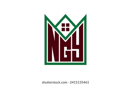 NGY initial letter real estate builders logo design vector. construction ,housing, home marker, property, building, apartment, flat, compartment, business, corporate, house rent, rental, commercial 
