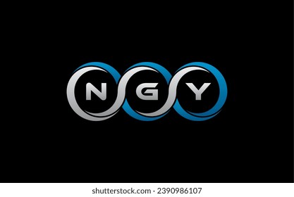 Letra NGY Ilustración vectorial de plantilla de diseño de logotipo inicial