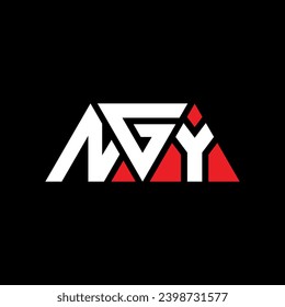 NGY triangle letter logo design with triangle shape. NGY triangle logo design monogram. NGY triangle vector logo template with red color. NGY triangular logo Simple, Elegant, and Luxurious design.