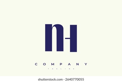 NH Abstract Geometric Logo Design. Modern and elegant logo design with simplistic typography elements, showcasing branding excellence.