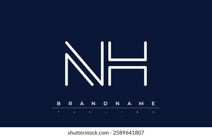 NH Abstract letter logo. This logo icon incorporate with abstract shape in the creative way