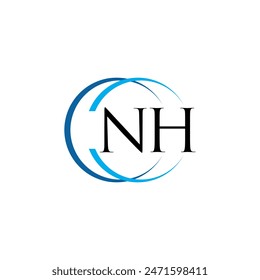NH abstract monogram logo design. NH creative initials letter logo concept. NH vector letter design.
