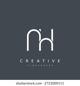 Diseño Abstractas del logotipo del monograma de NH. Este logotipo está diseñado con una combinación de dos letras de línea N y H