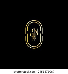 NH creative modern letters logo design template