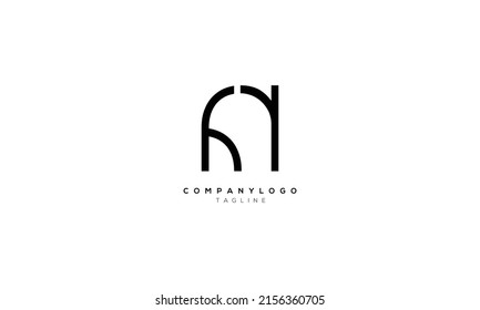 NH HN Abstract initial monogram letter alphabet logo design