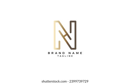 NH, HN, Abstract initial monogram letter alphabet logo design