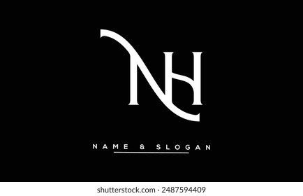 NH, HN Abstract Letters Logo Monogram